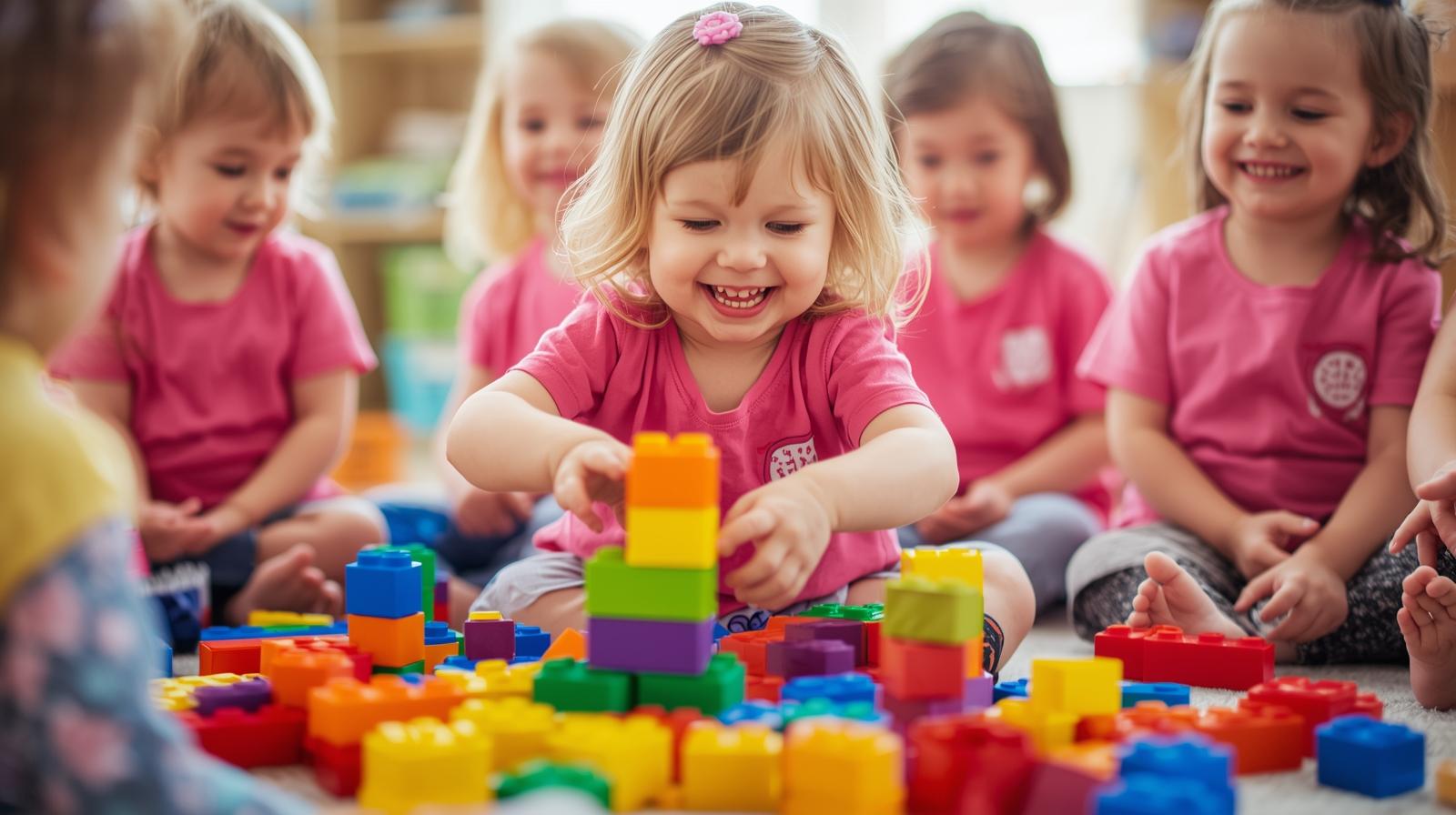 Children playing with blocks